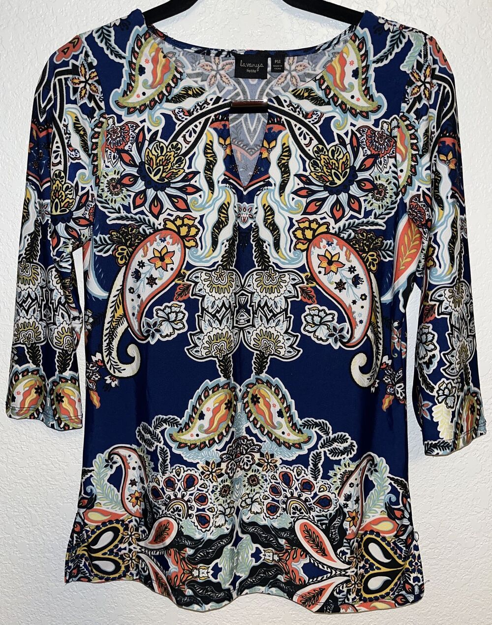 La Vanya Blouse Paisley multicolor Women Size Petite Med
